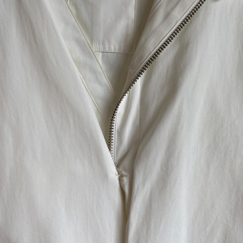 Helmut Lang Oversized White Zip Button Down Shirt - image 8